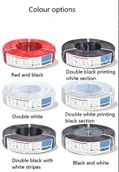 Cabinet Light Power Cord 22AWG (17/0.12TS) Black Printed White Sections