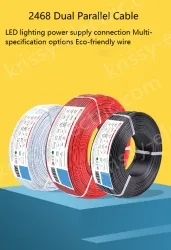 Cabinet Light Power Cord 18AWG (34/0.14TS) Black print white section